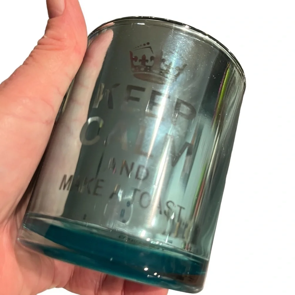 Pier 1 NOS Keep Calm Iridescent Keep Calm Tumblers Festive Fun